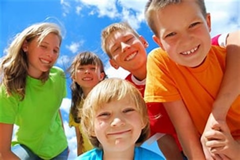 group of kids side by side